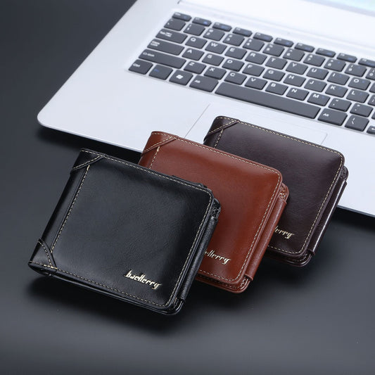 Multi-slot Three-fold Trendy Short Wallet for Men and Women