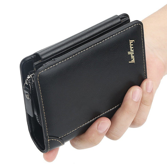 Multi-slot Three-fold Trendy Short Wallet for Men and Women
