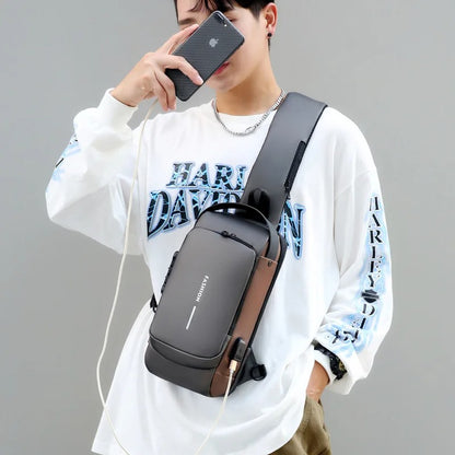 Anti Theft Chest Bag Shoulder USB Charging